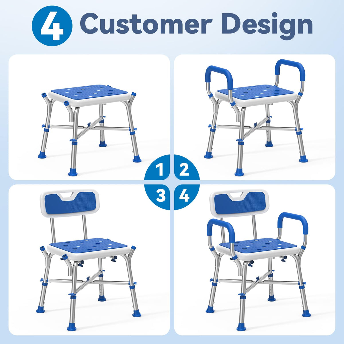 Shower Chair with Reinforced Crossing Bar U228785
