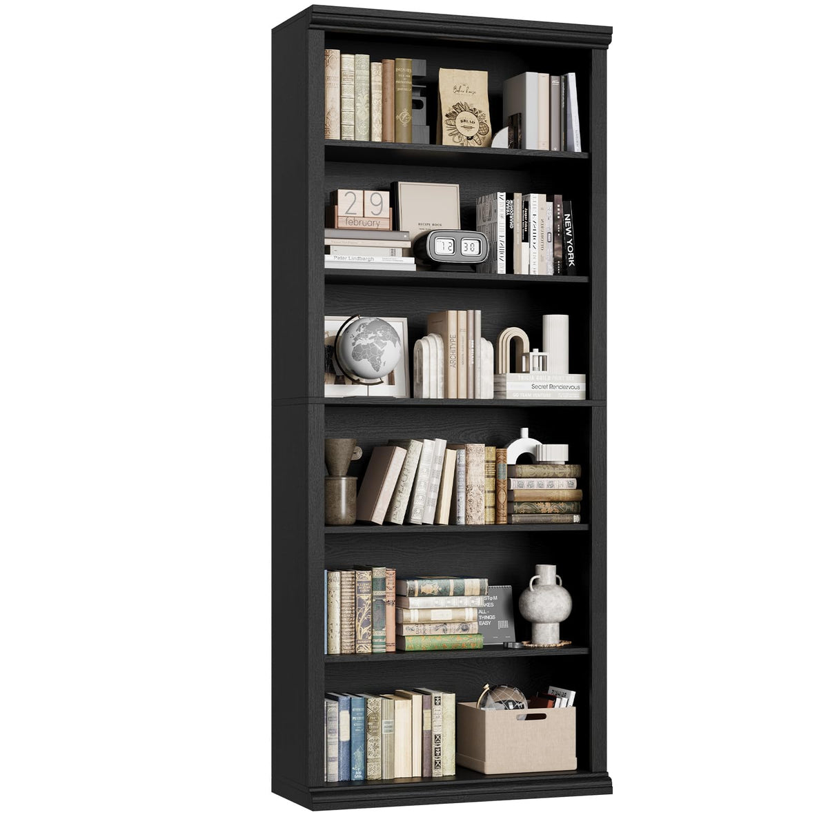 Black Tall Bookshelf W89114