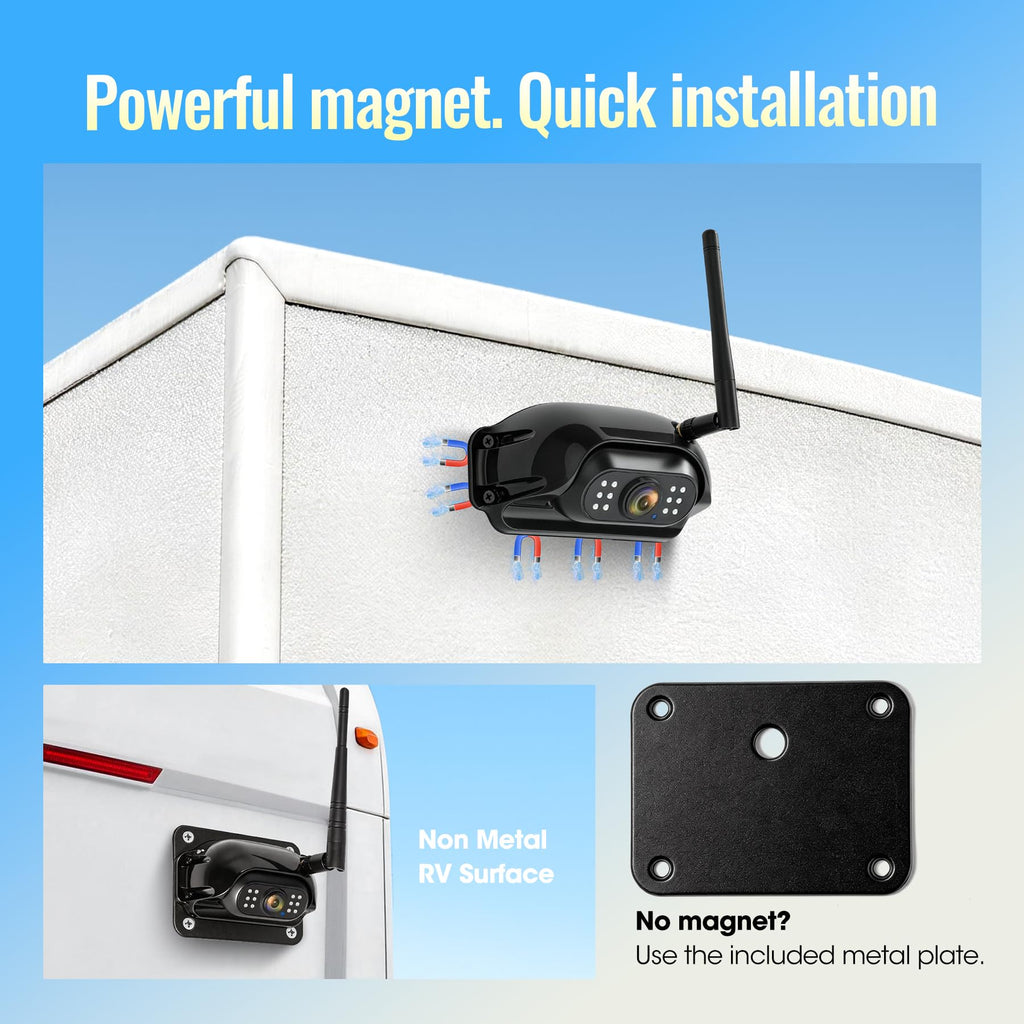 7" Wireless Backup Camera System with DVR Split Screen Monitor V27037