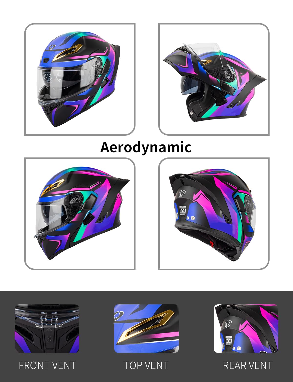 Bluetooth Modular Full-face Motorcycle Helmet K6043