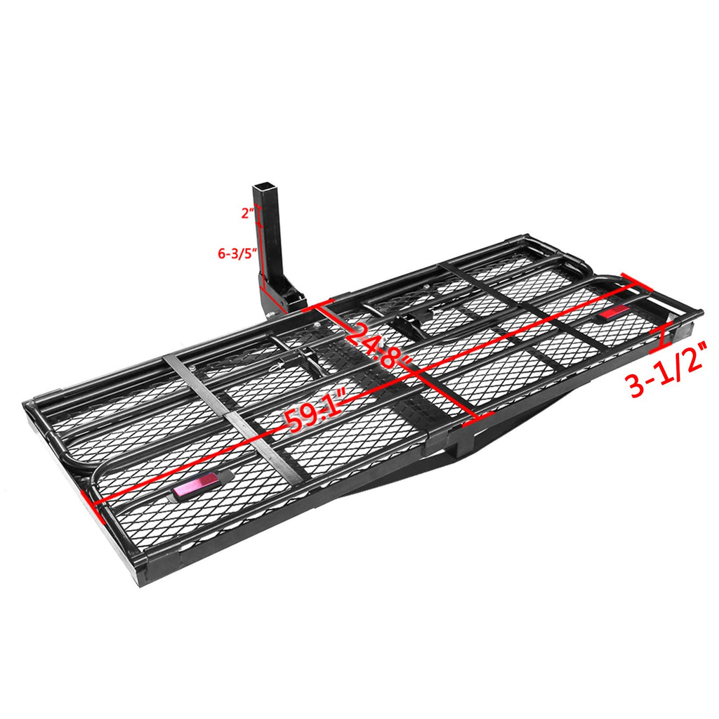 Heavy Duty Folding Hitch Mount Cargo Carrier 60" x 24" x 14.4" I908