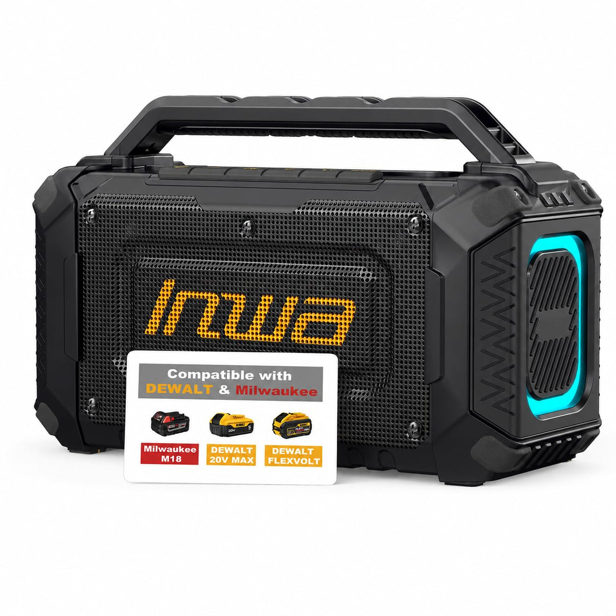 60W Portable Bluetooth Jobsite Speaker with RGB Lights V92661