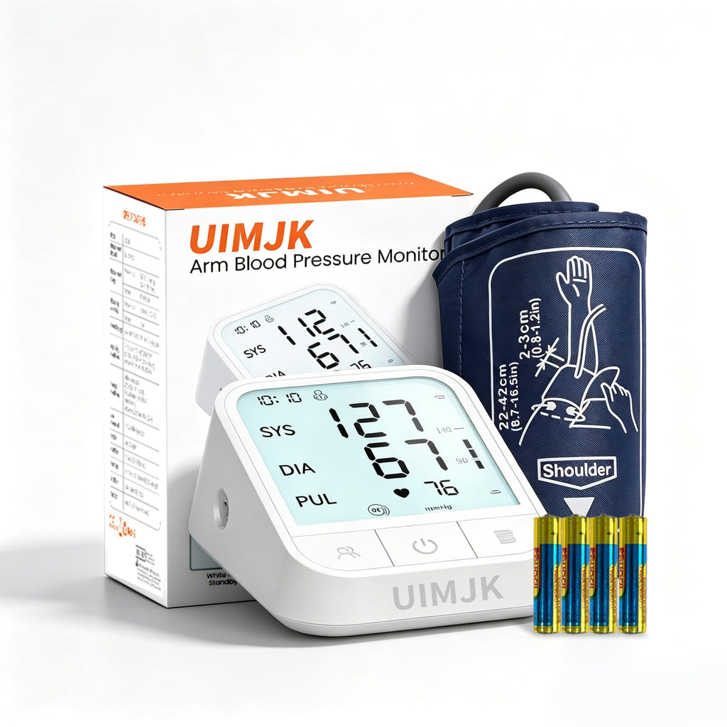 Upper Arm Blood Pressure Monitor, Automatic Digital with Voice Broadcast & Irregular Heartbeat Detection, Backlit LED Display, Adjustable Cuff 8.66-16.5'', 2x99 Memory & Guest Mode, AAA & Type-C O711