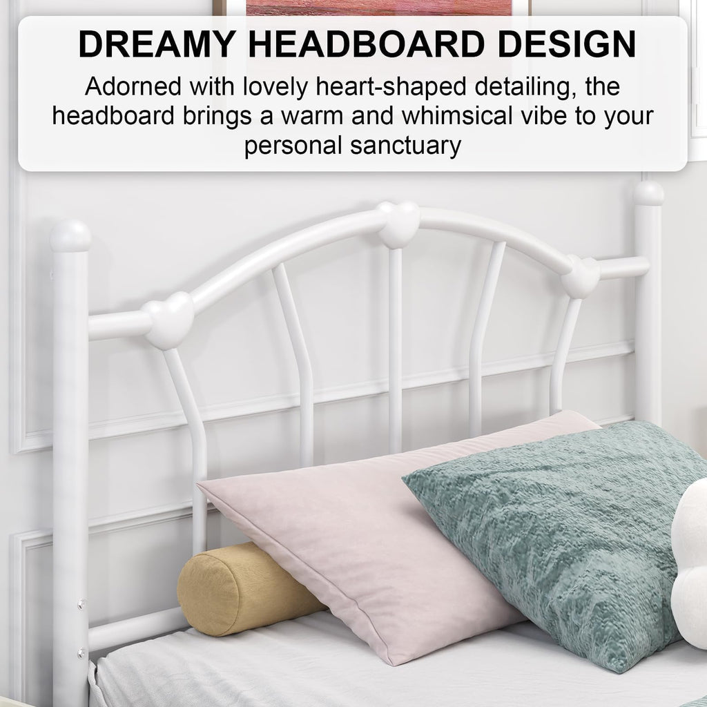White Twin Metal Bed Frame C76686