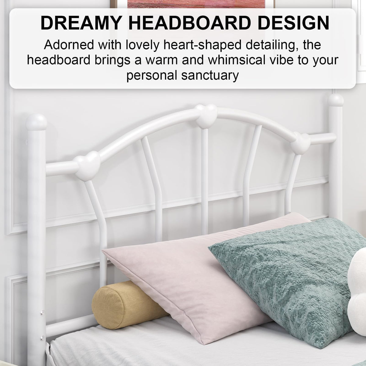 White Twin Metal Bed Frame C76686