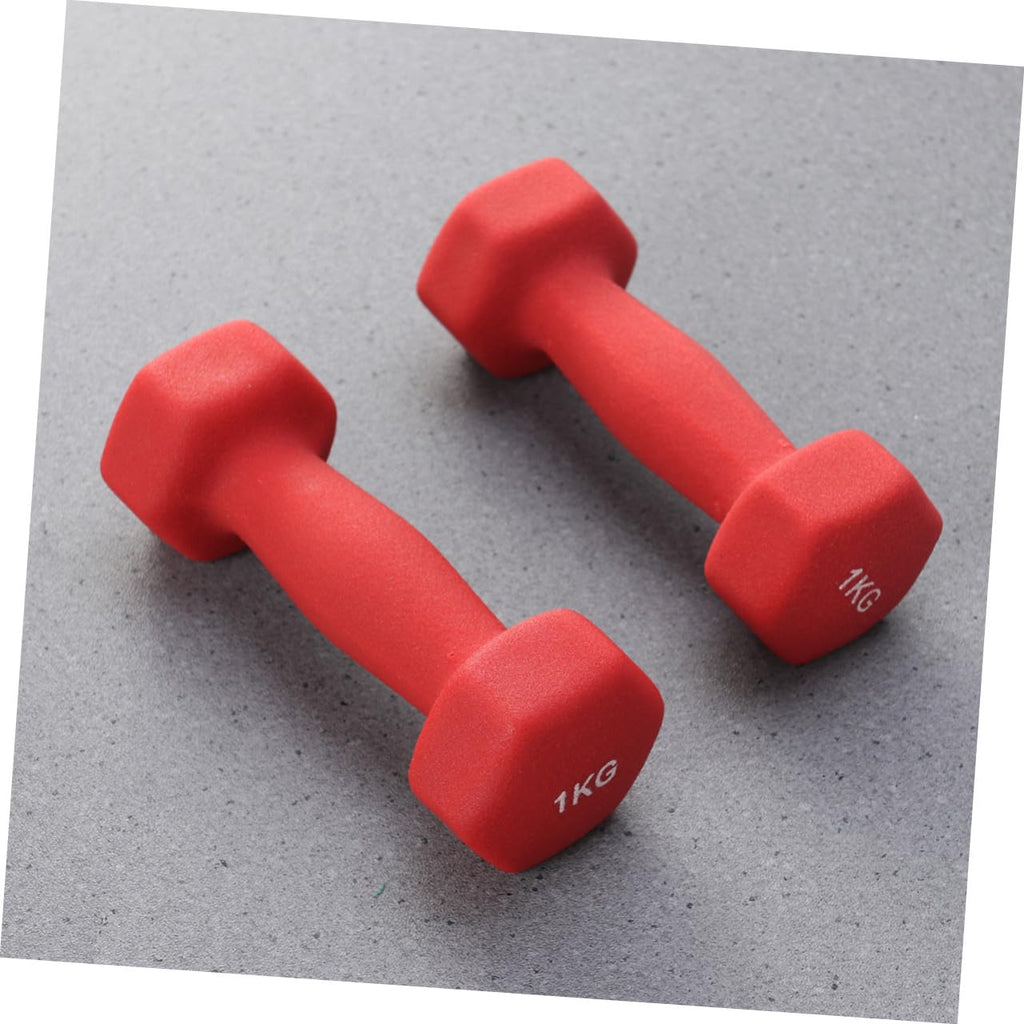 Ergonomic Hexagonal Neoprene Coated Dumbbells Red Z8117