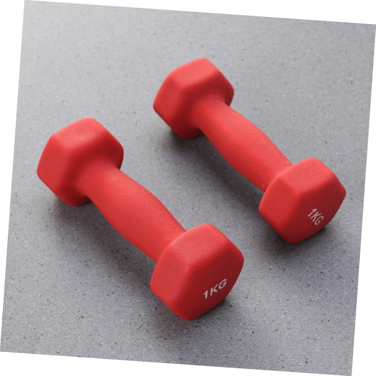 Ergonomic Hexagonal Neoprene Coated Dumbbells Red Z8117