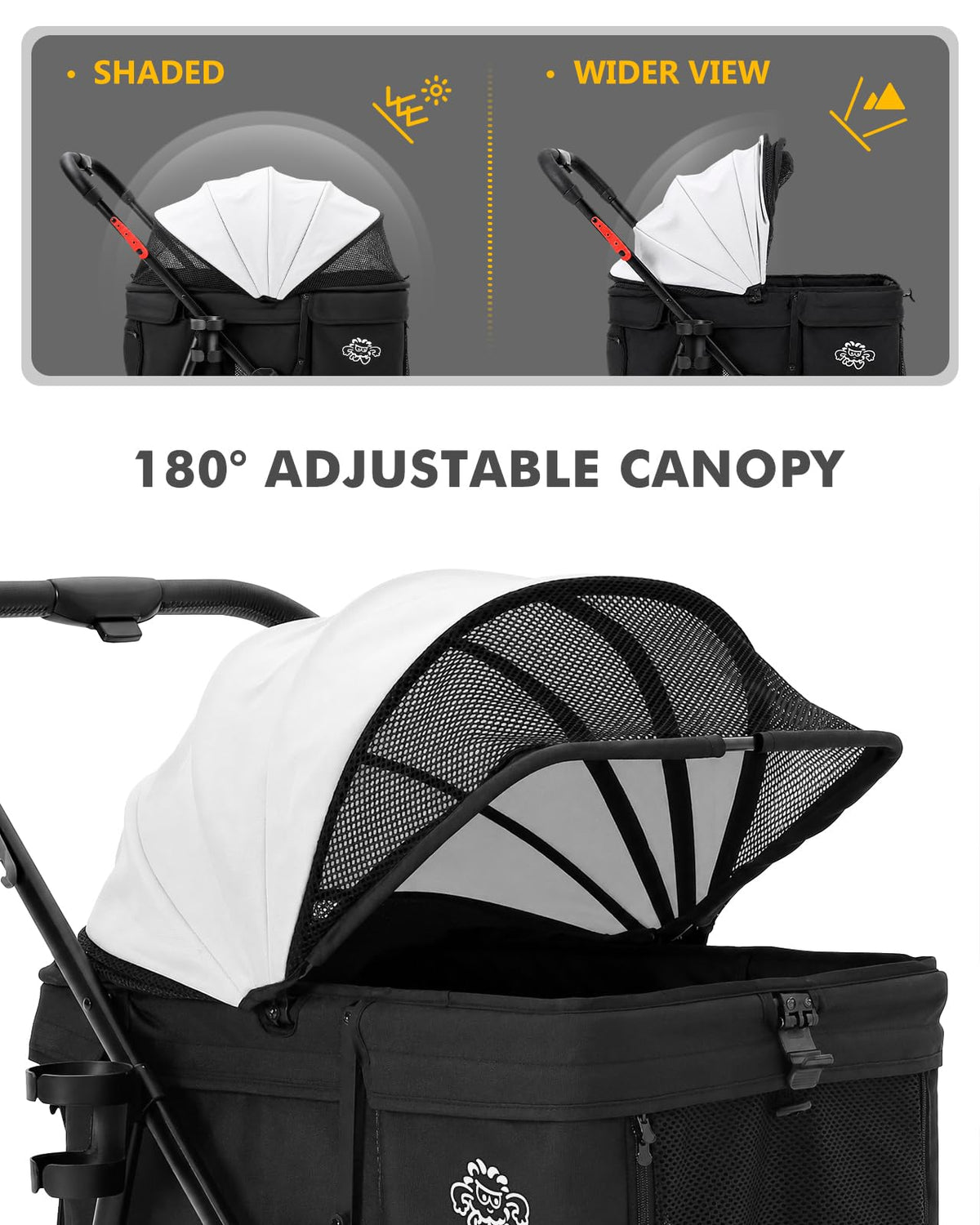 Black Foldable Dog Stroller Y42739