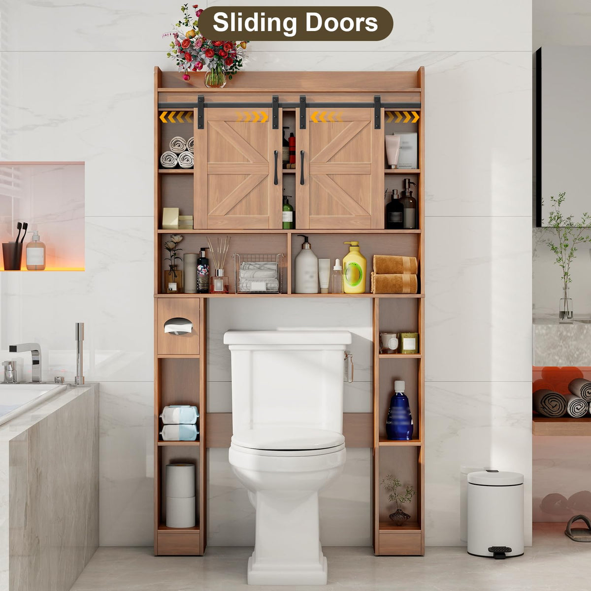 Over The Toilet Cabinet with Sliding Doors A42874