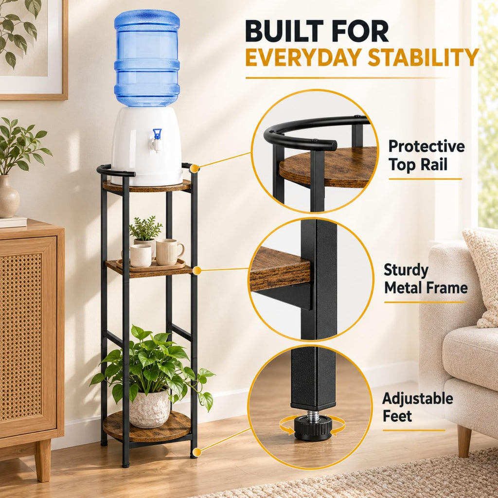 Wood 5 Gallon Water Dispenser Stand with Storage Shelf L4753