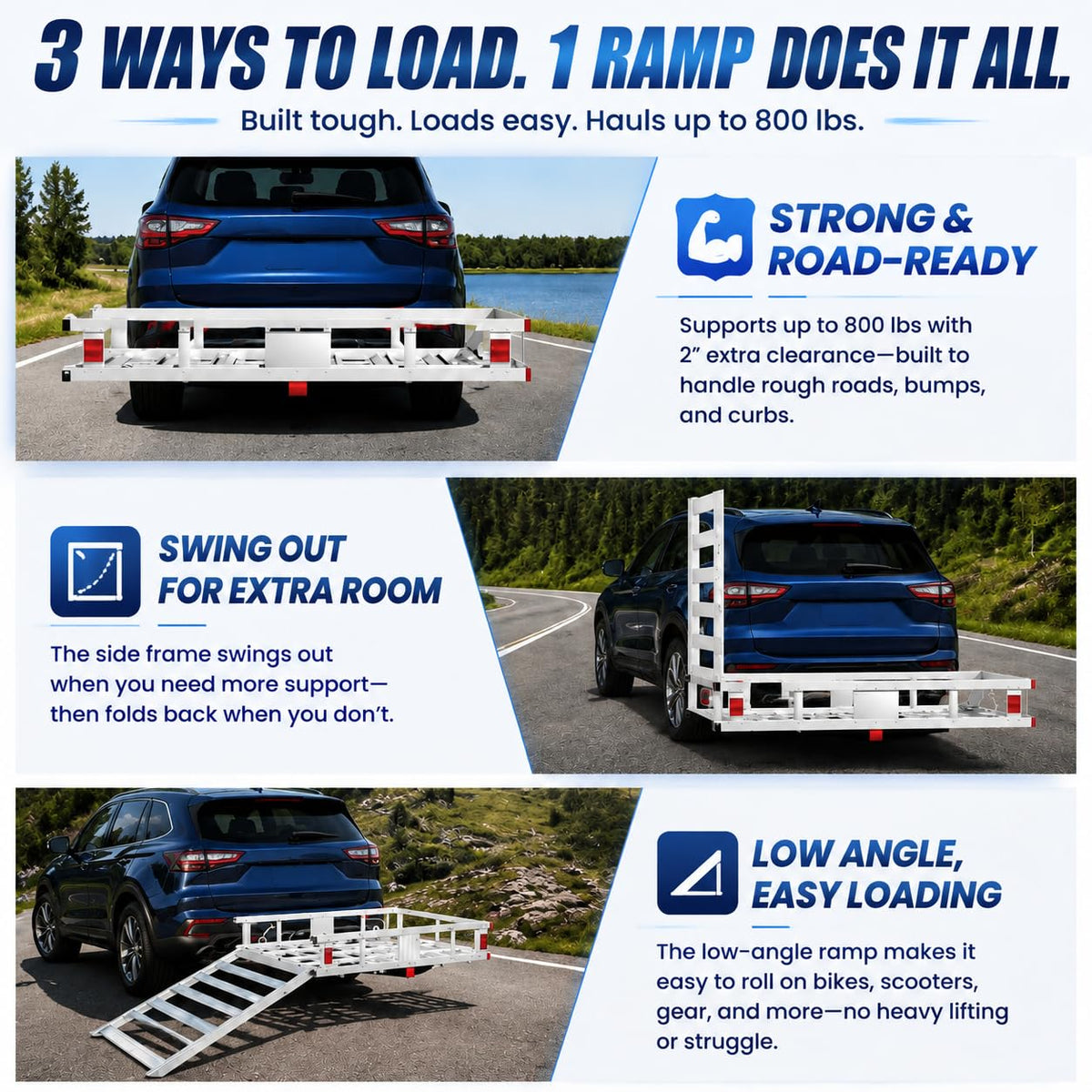 50x29.5x9 Inch Aluminum Hitch Cargo Carrier B3131