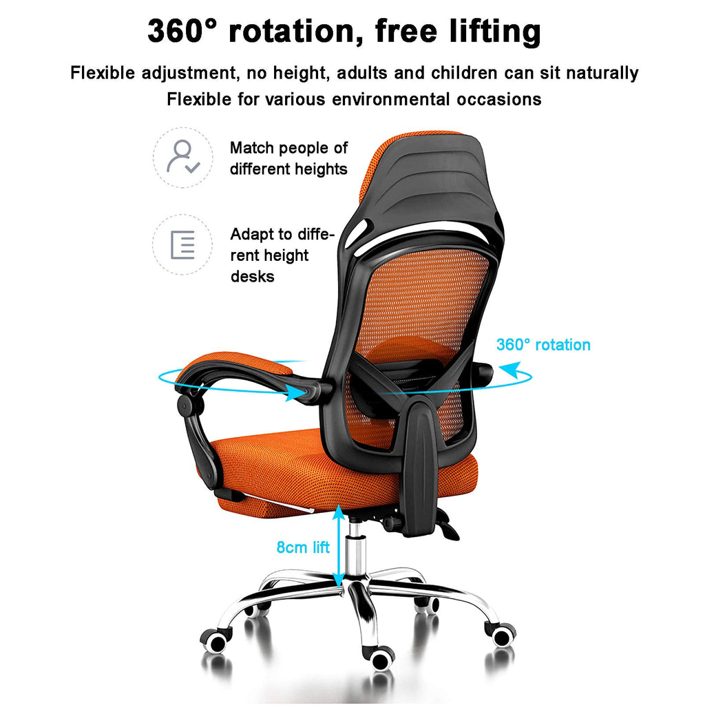 Orange Height Adjustable Mesh Ergonomic Office Chair V660