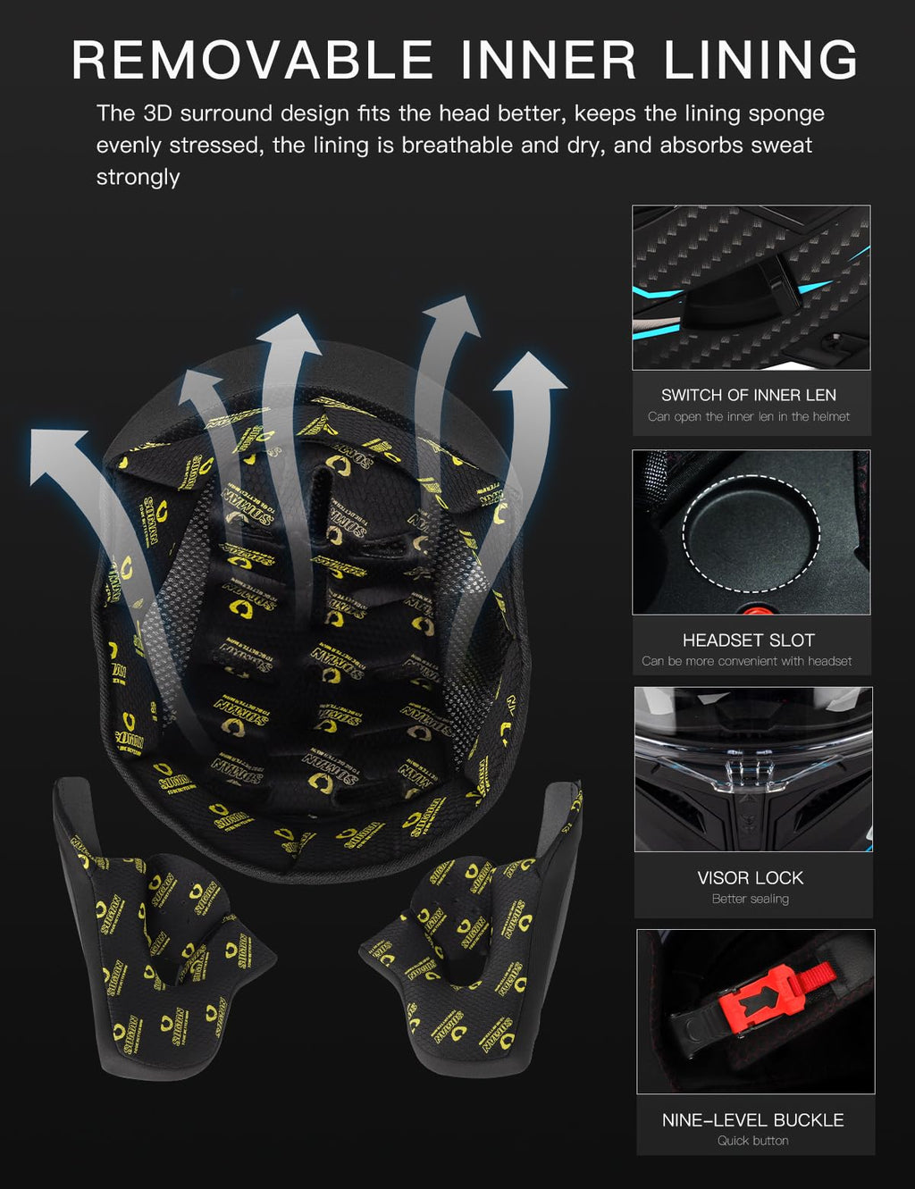 Bluetooth Modular Full-face Motorcycle Helmet K6043