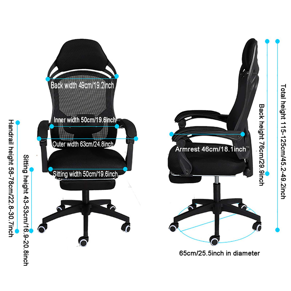 Orange Height Adjustable Mesh Ergonomic Office Chair V660