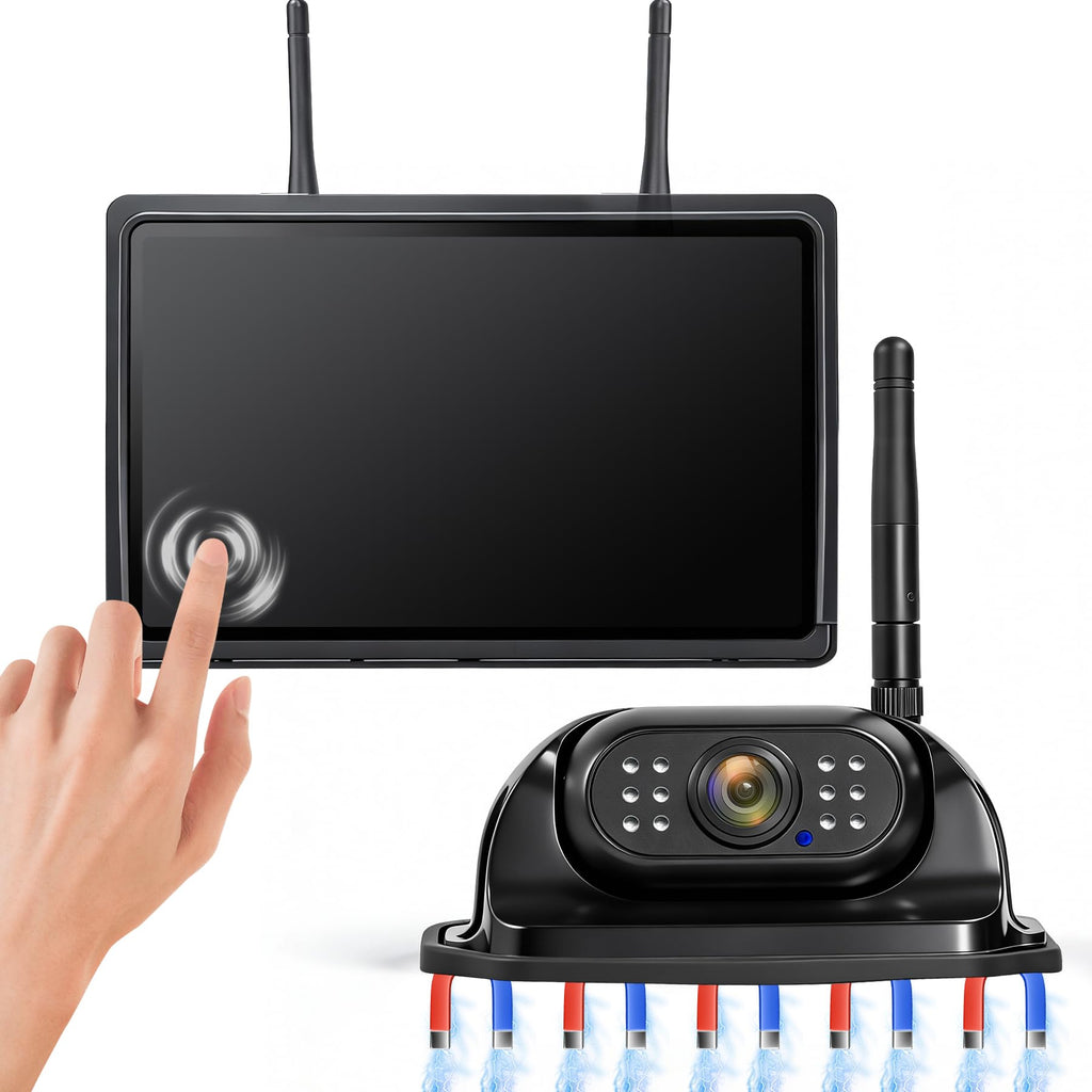 7" Wireless Backup Camera System with DVR Split Screen Monitor V27037