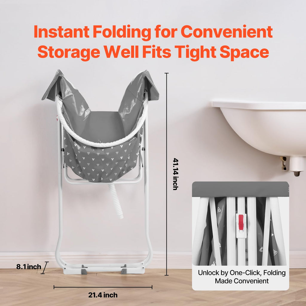 Portable Foldable Dog Bathtub with Drain H8452