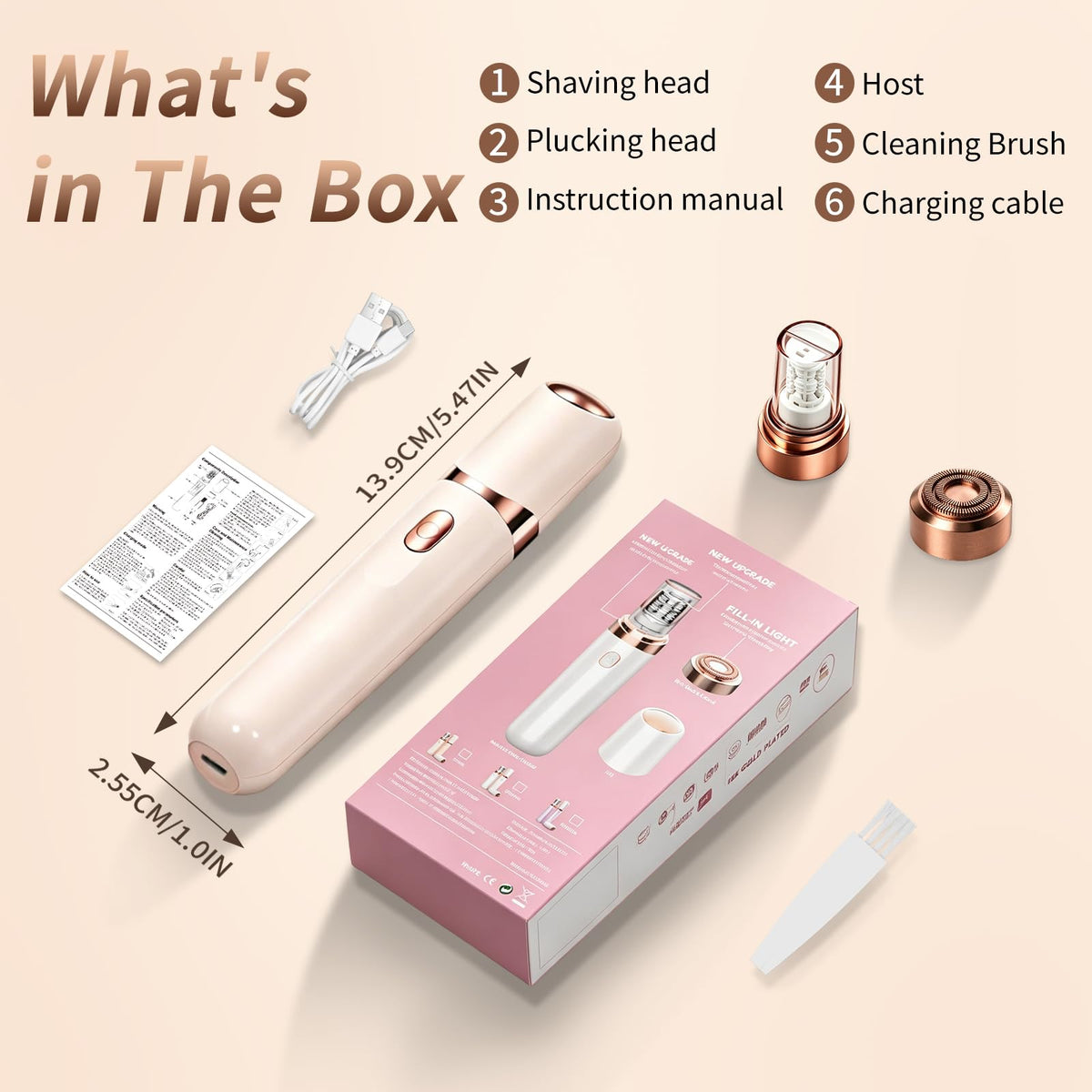 2-in-1 Rechargeable Epilator with LED Light B18771