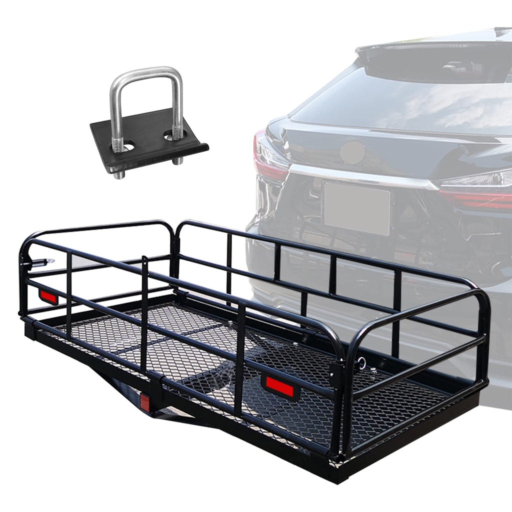 Heavy Duty Folding Hitch Mount Cargo Carrier 60" x 24" x 14.4" I908