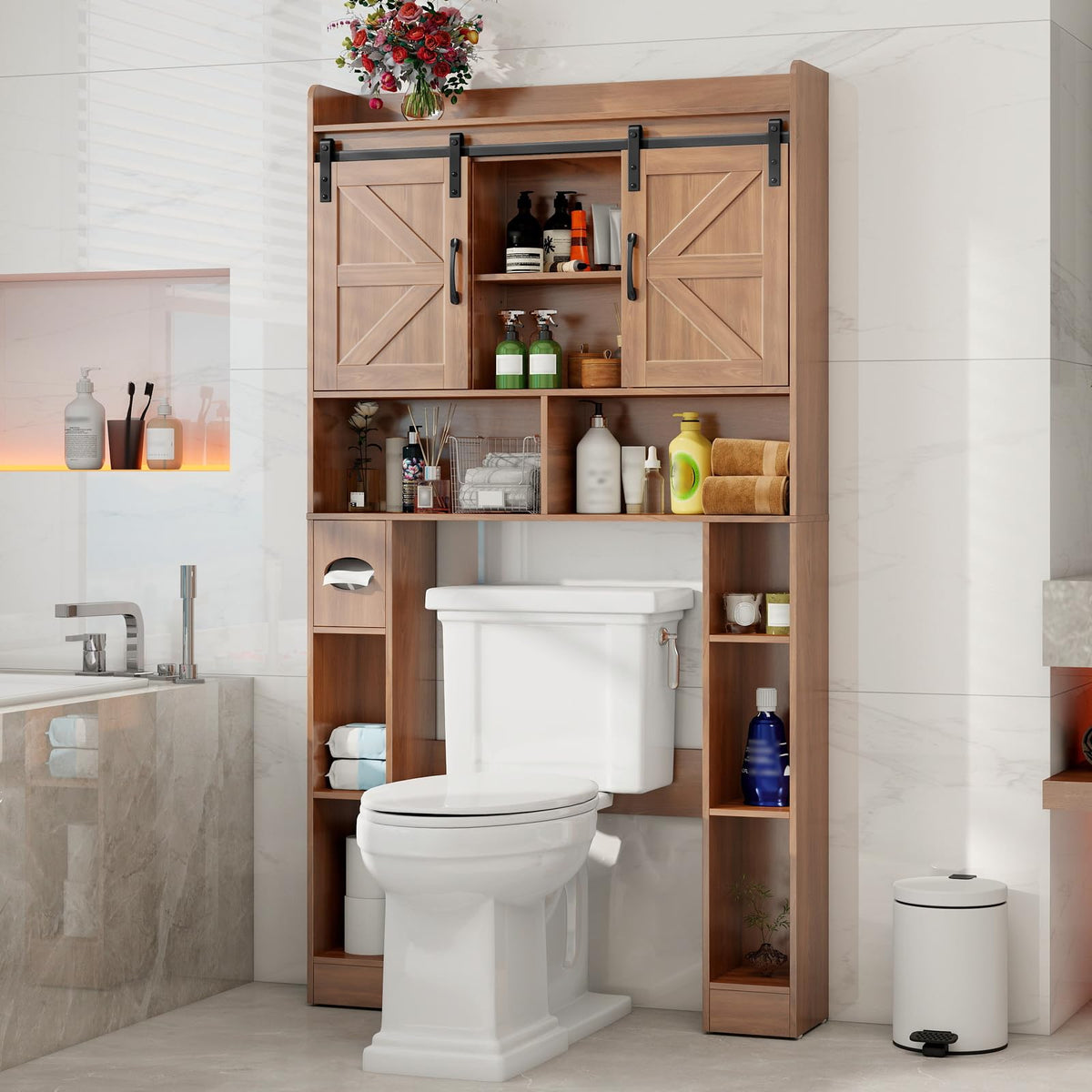Over The Toilet Cabinet with Sliding Doors A42874