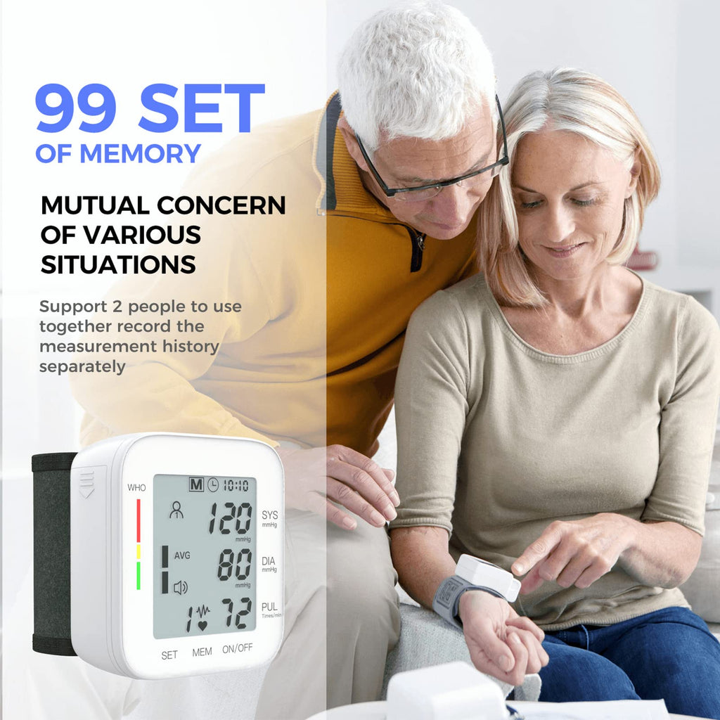 White Wrist Blood Pressure Monitor with Carrying Case V266