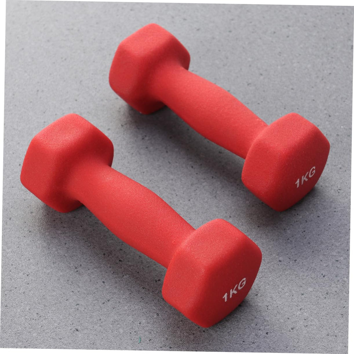Ergonomic Hexagonal Neoprene Coated Dumbbells Red Z8117