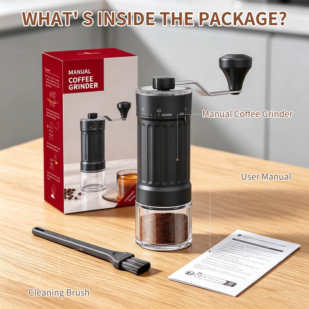Manual Coffee Grinder 40 Adjustable Settings B2521