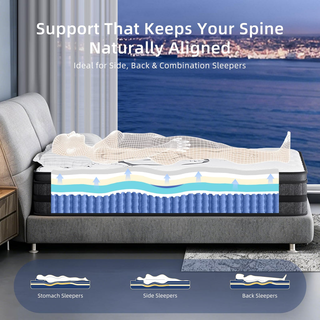 Full Size 12 Inch Medium Firm Hybrid Spring Mattress Z64115