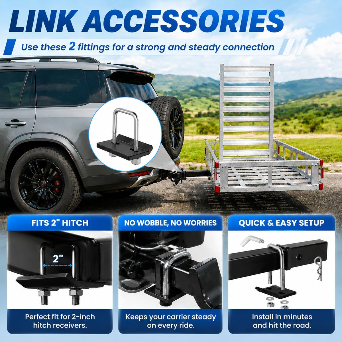 50x29.5x9 Inch Aluminum Hitch Cargo Carrier B3131