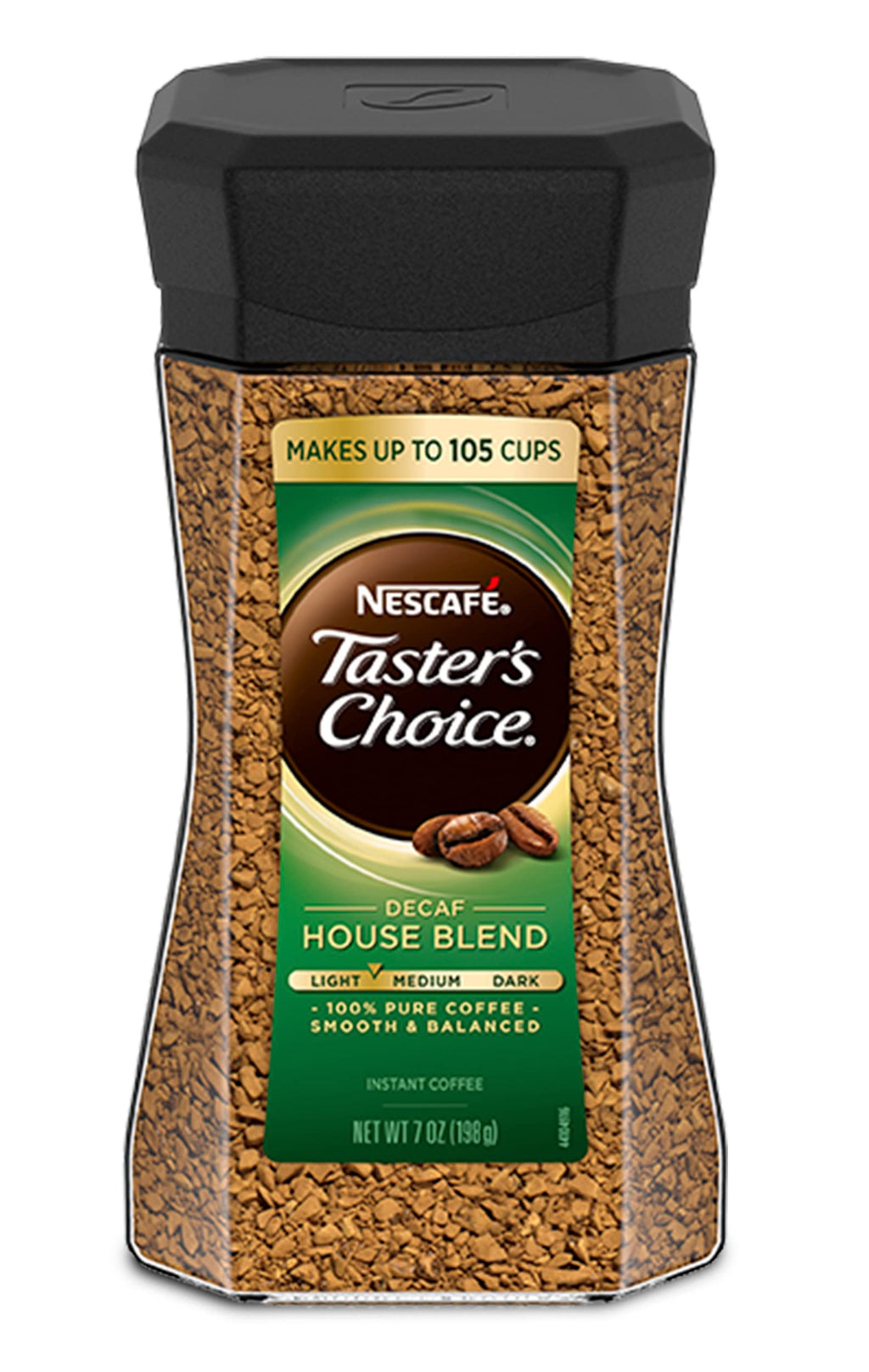 Decaf Light Medium Roast Instant Coffee 7 Ounce Glass Jar Pack of 3 O5209