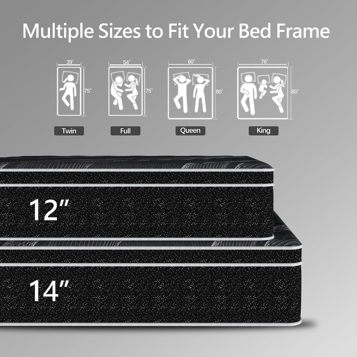 Full Size 12 inch Hybrid Memory Foam Mattress S3320