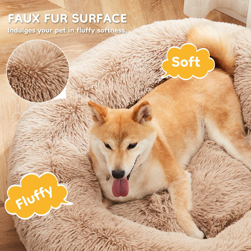 30.7 Inch Fluffy Faux Fur Plush Dog Bed V281