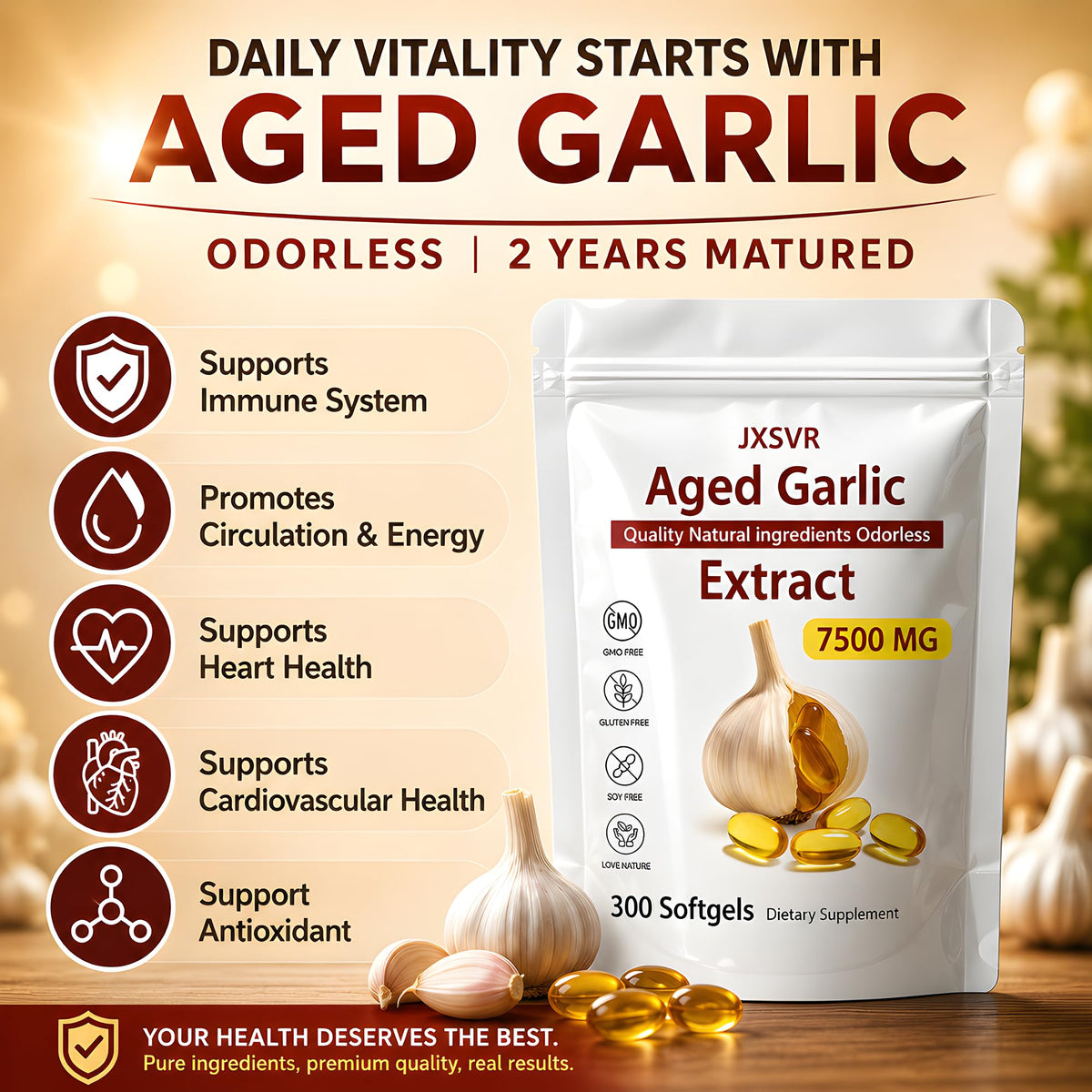 Odorless Aged Garlic Extract 300 Softgels W940839