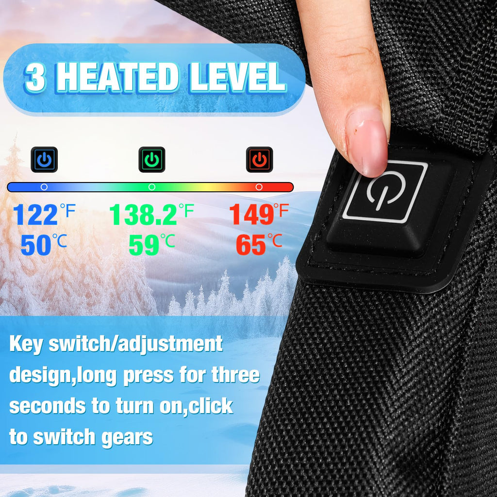 2 Pcs Portable Foldable Heated Seat Cushion USB Powered 3 Mode Adjustable Pad with Pocket B569213