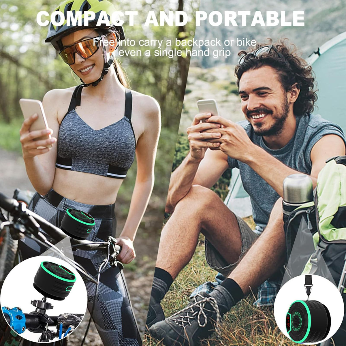 IPX7 Waterproof Portable Bluetooth Speaker with Suction Cup S855