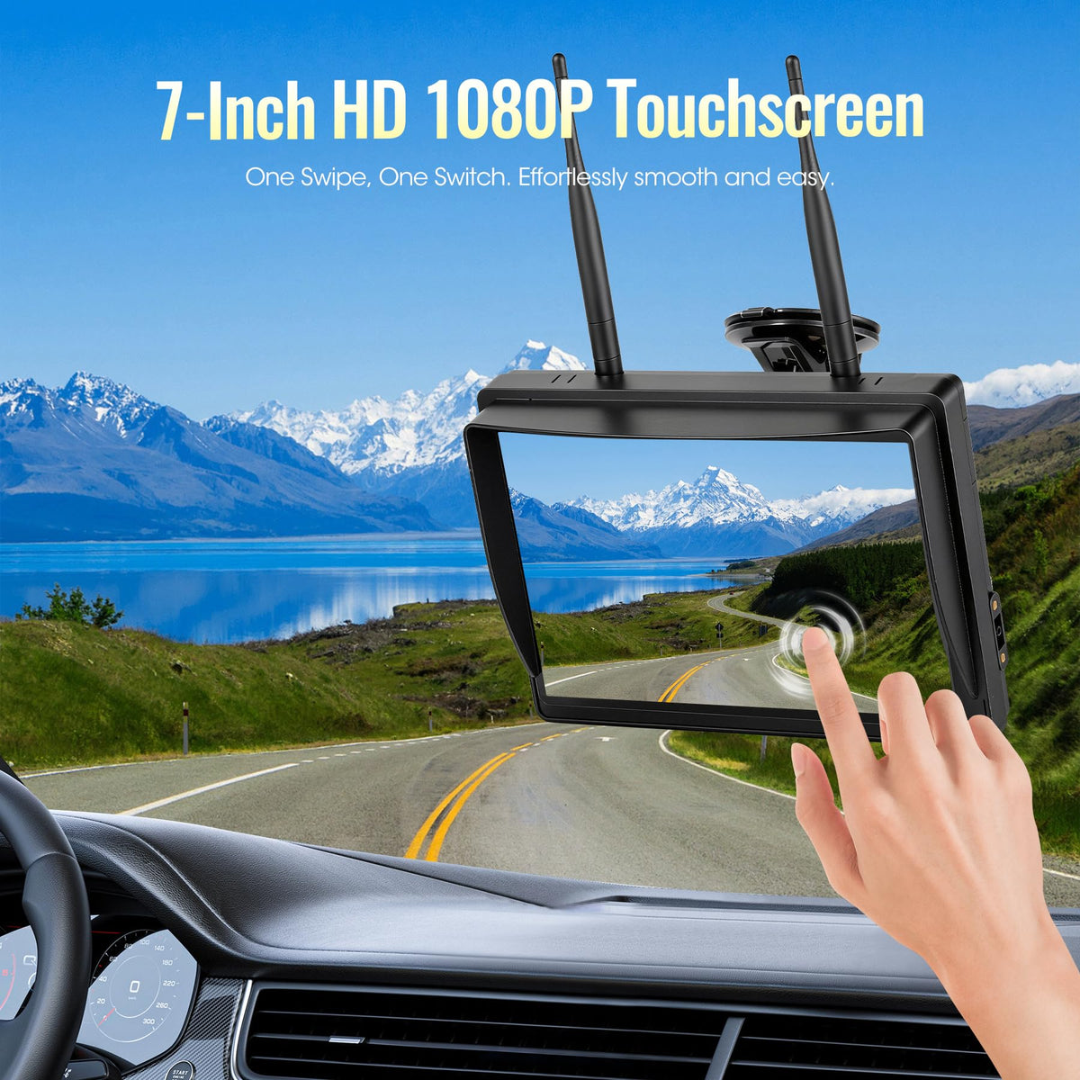 7" Wireless Backup Camera System with DVR Split Screen Monitor V27037