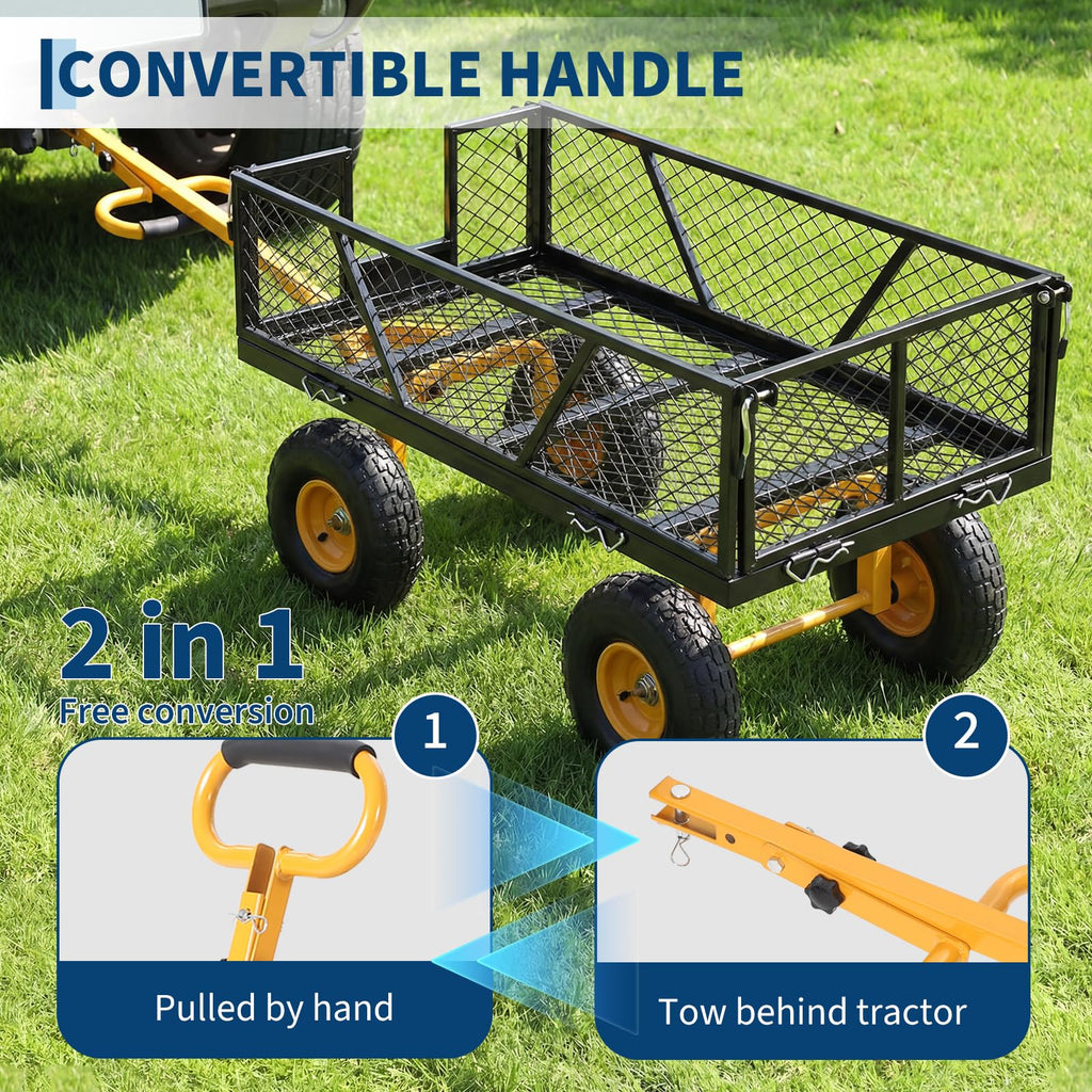 Black Heavy Duty Steel Garden Cart E18555