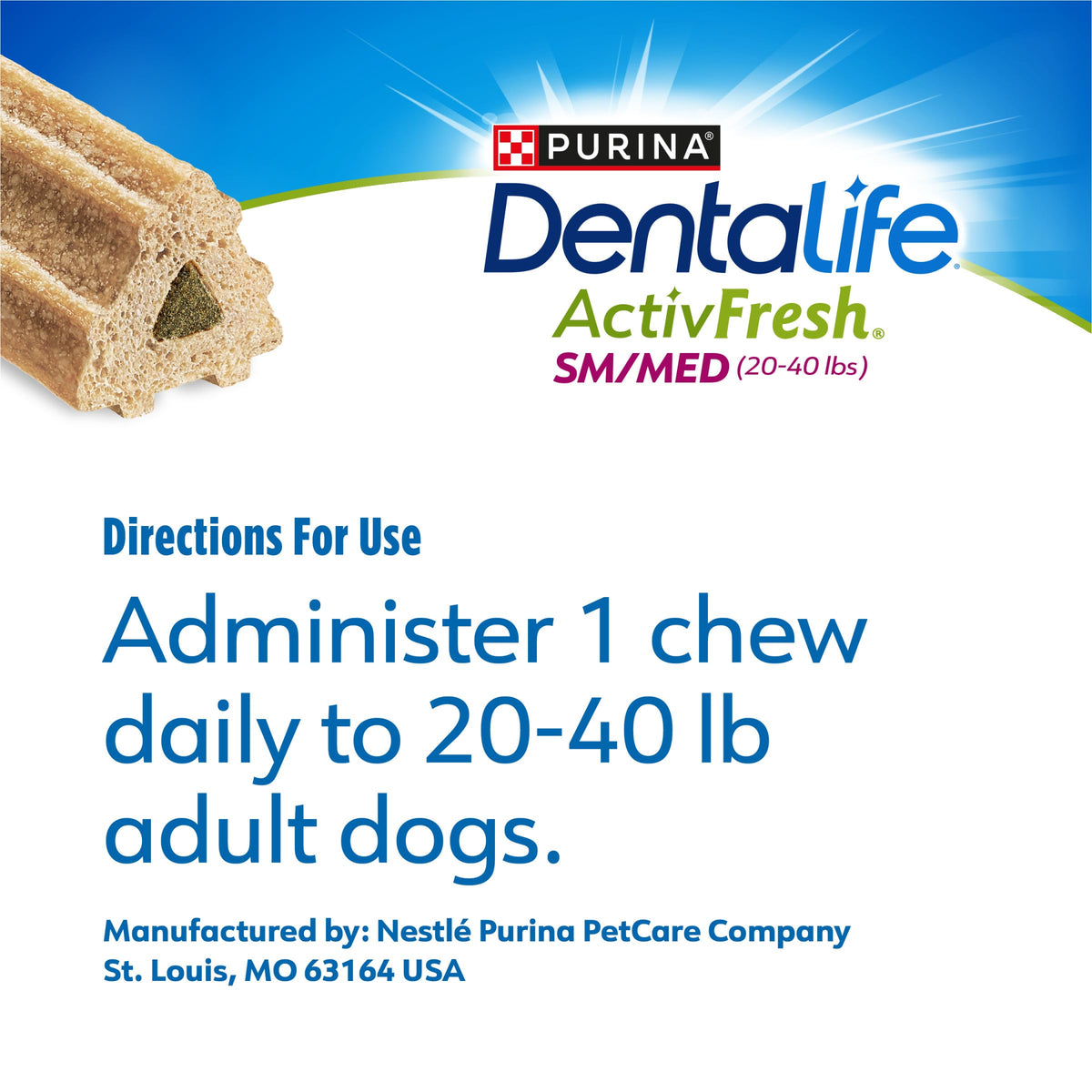 Chicken Flavor Dental Chews for Adult Dogs 30 ct. A863