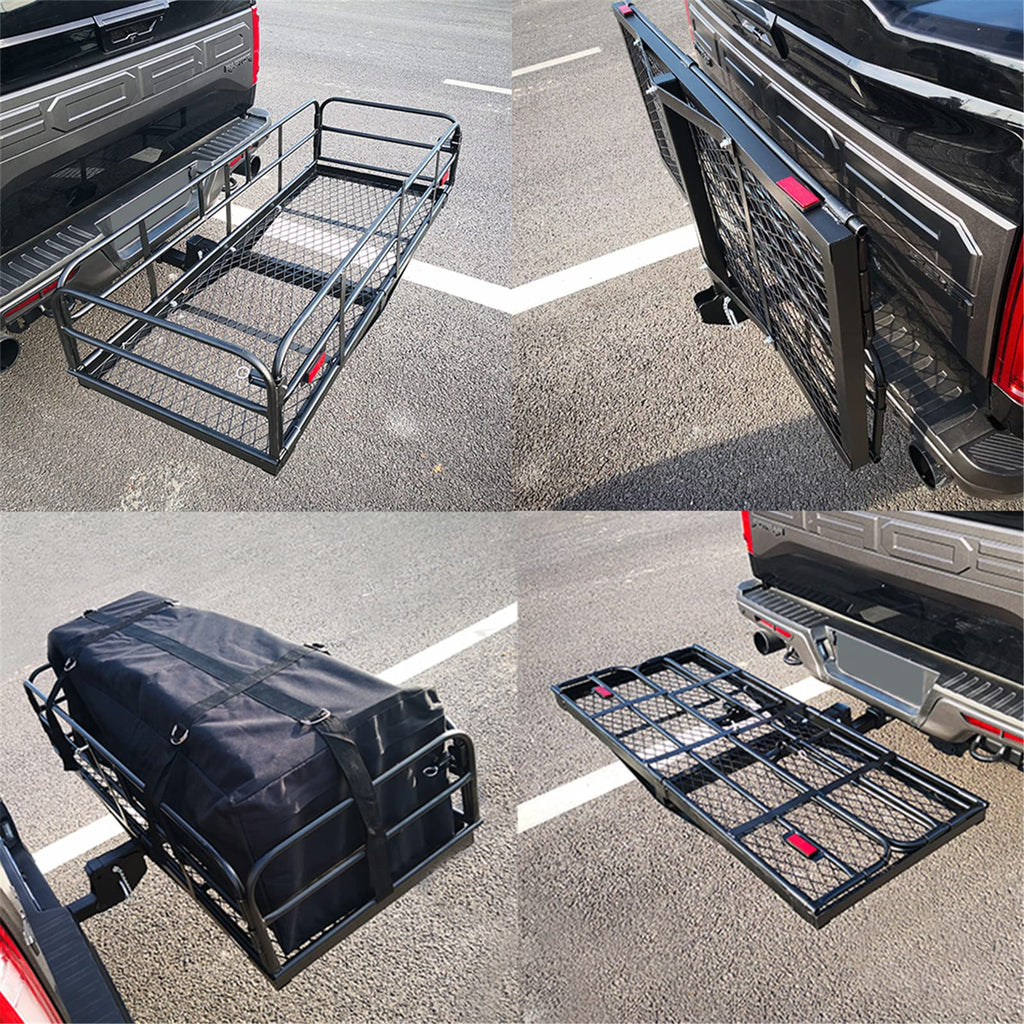 Heavy Duty Folding Hitch Mount Cargo Carrier 60" x 24" x 14.4" I908
