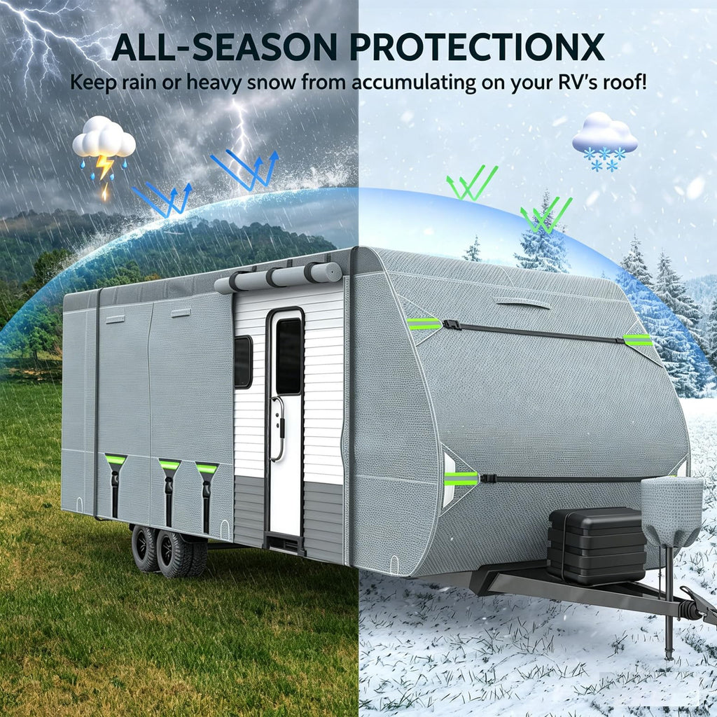 8 Layers 27'-30' Windproof Waterproof Rip-Stop RV Cover I8376