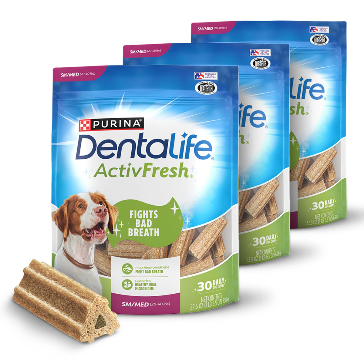 Chicken Flavor Dental Chews for Adult Dogs 30 ct. A863