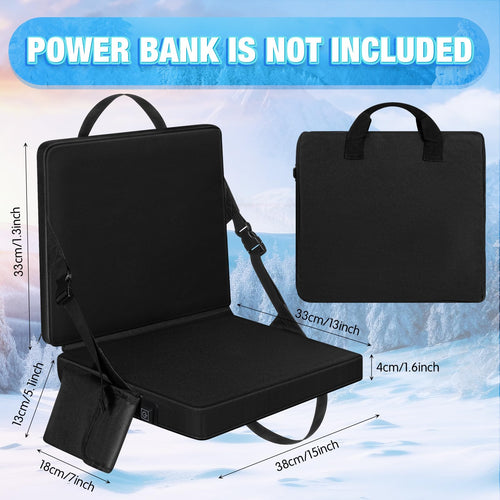 2 Pcs Portable Foldable Heated Seat Cushion USB Powered 3 Mode Adjustable Pad with Pocket B569213