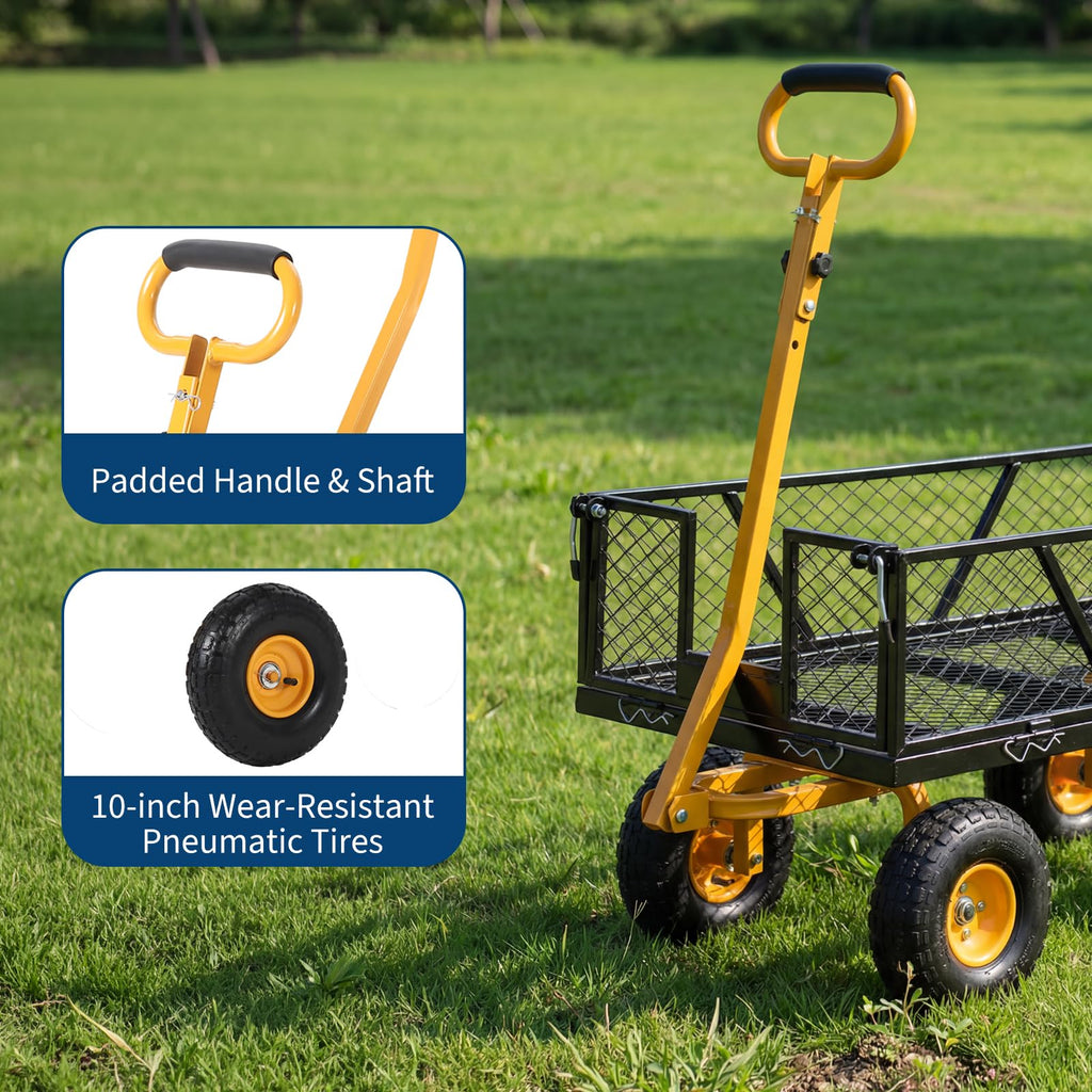 Black Heavy Duty Steel Garden Cart E18555
