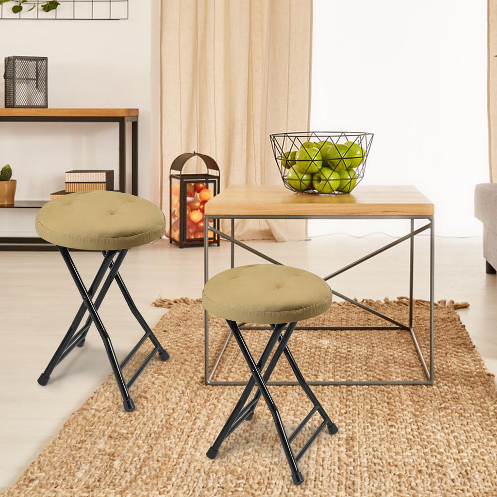 Folding Stool with 2 Pack Seat Cushion Y421