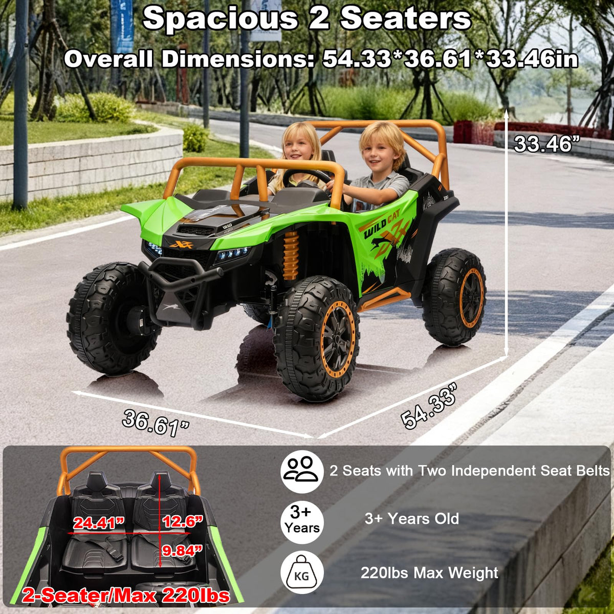 24V 2-Seater 4WD Kids Electric Ride On UTV S9791
