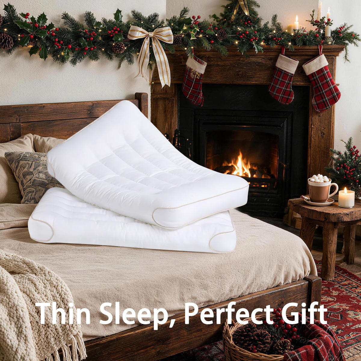 King Size Set of 2 Ultra Thin Pillow U118931