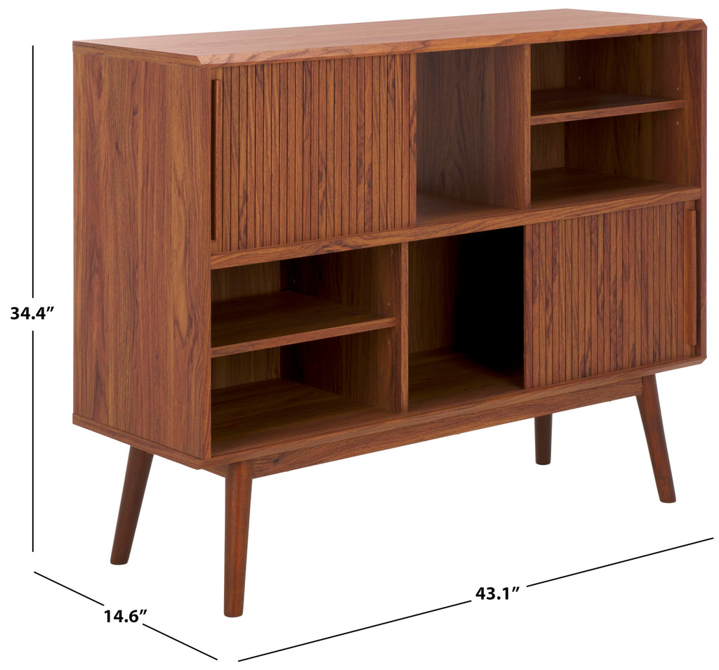 Walnut Brown TV Stand with Sliding Door N1754