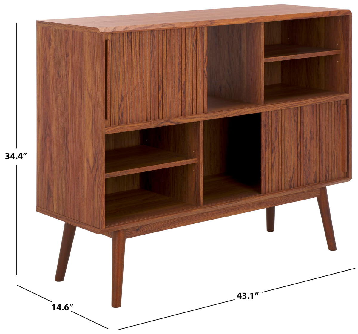 Walnut Brown TV Stand with Sliding Door N1754