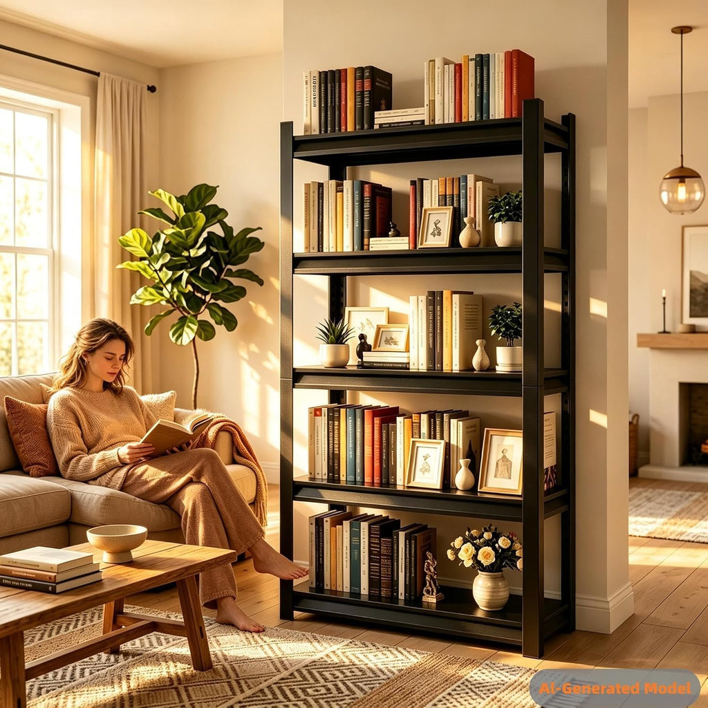 5 Tier Heavy Duty Metal Bookshelf C74733