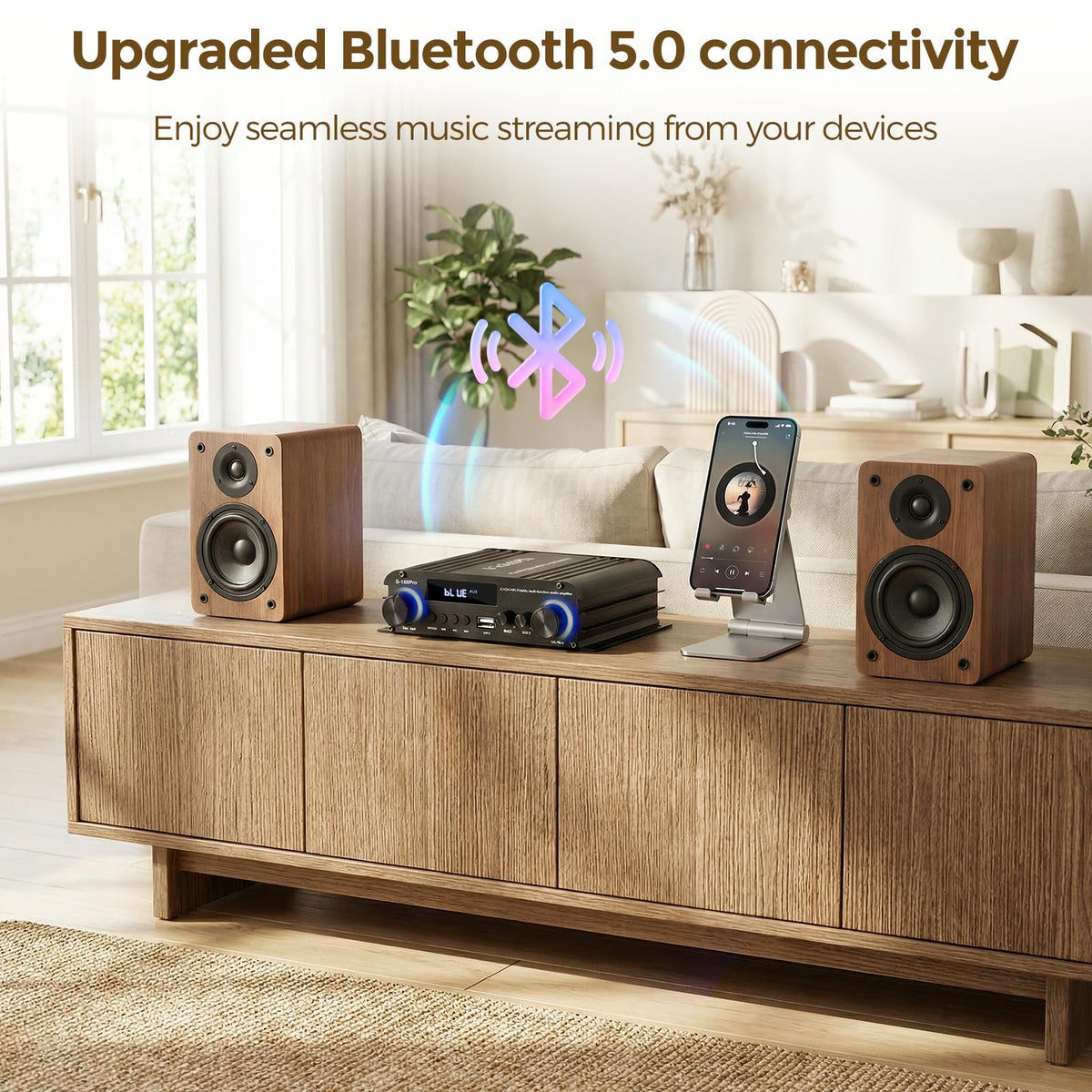 2.1 Channel Stereo Audio Amplifier Bluetooth 5.0 with Remote D325