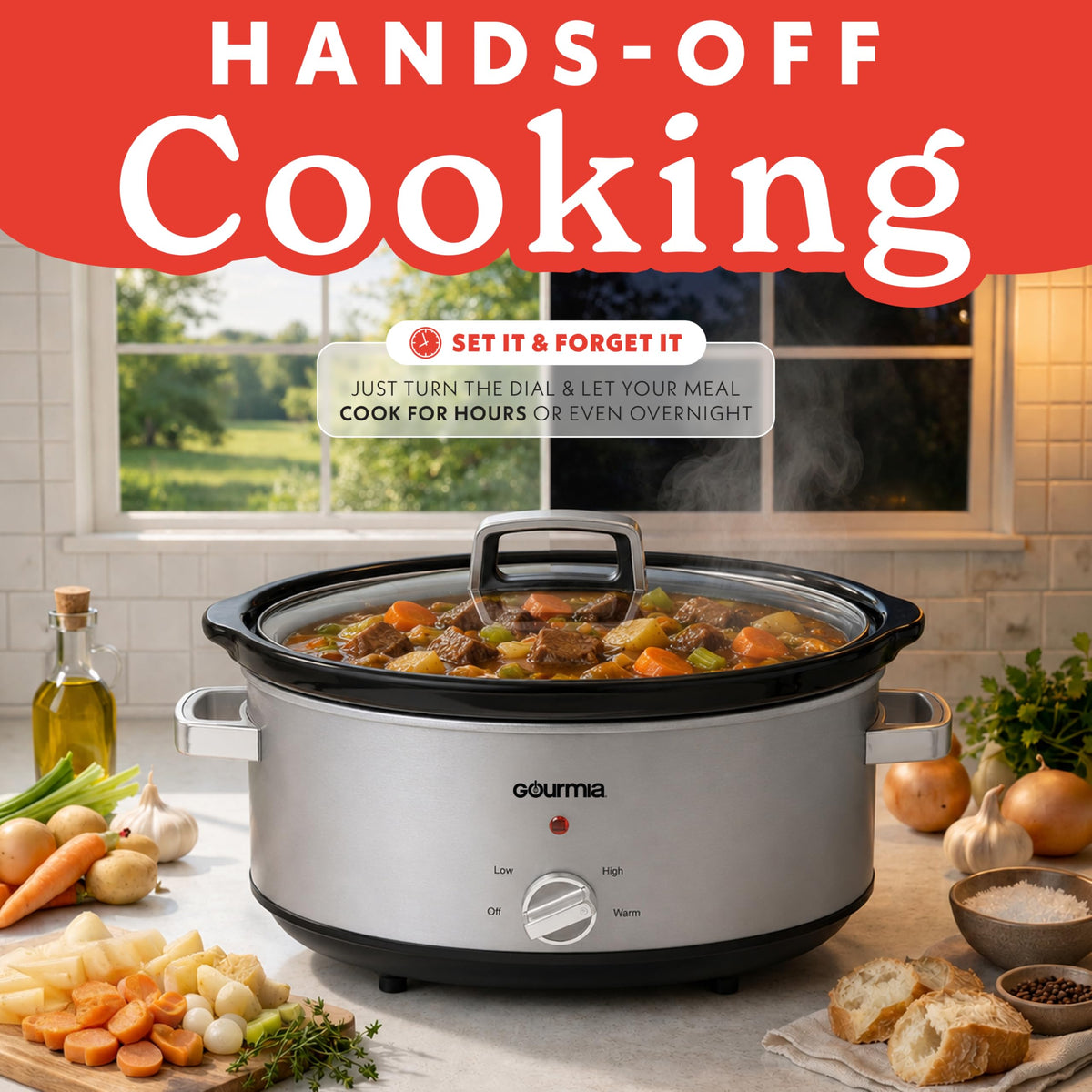 7 Qt Stainless Steel Slow Cooker T708432